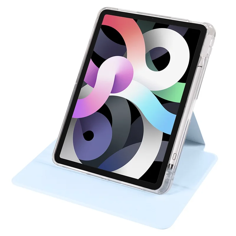 Per iPad Pro 11 (2021) / (2020) / (2022) / iPad Air (2020) / (2022) Rotating Stand Tablet Cover PU Leather TPU Crystal Clear Back Case - Baby Blue