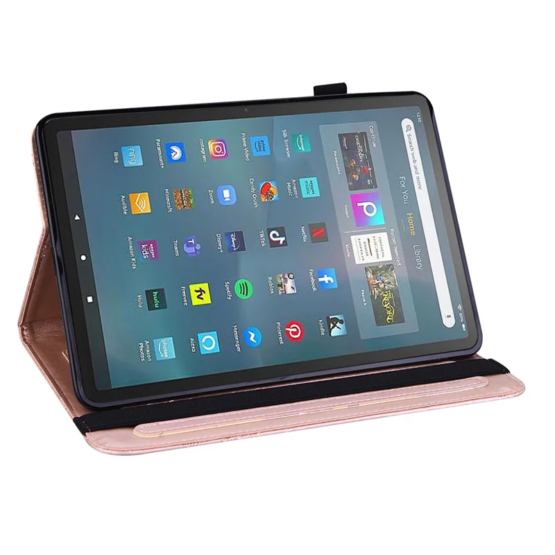 For Amazon Fire Max 11 Stand Tablet Leather Case Flower Imprinting Wallet Tablet Cover - Rose Gold