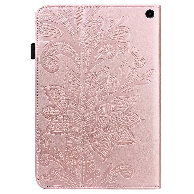 For Amazon Fire Max 11 Stand Tablet Leather Case Flower Imprinting Wallet Tablet Cover - Rose Gold