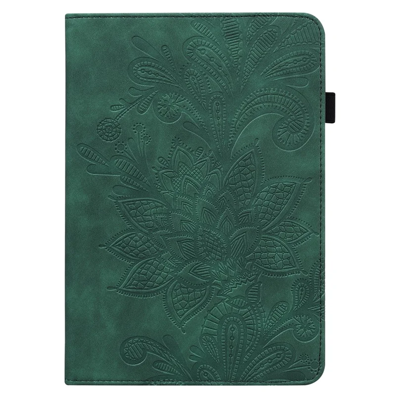For Amazon Fire Max 11 Stand Tablet Leather Case Flower Imprinting Wallet Tablet Cover - Green