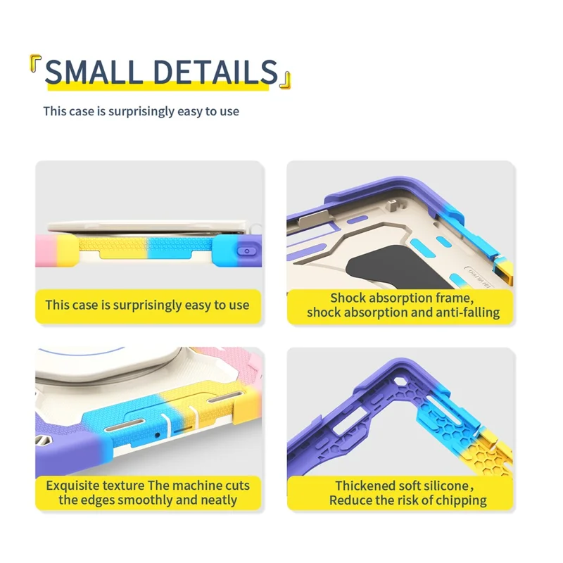 For Xiaomi Pad 6 PC + Silicone Protective Cover 360-degree Rotary Kickstand Drop-proof Tablet Case - Navy Blue