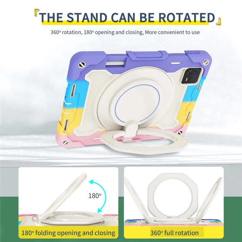 For Xiaomi Pad 6 PC + Silicone Protective Cover 360-degree Rotary Kickstand Drop-proof Tablet Case - Navy Blue
