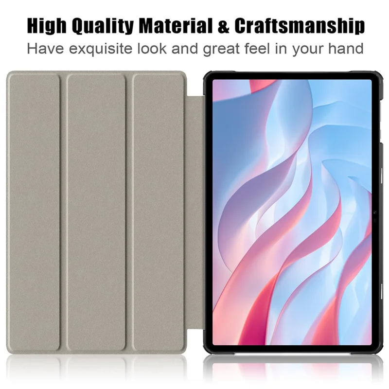 Trifold ställskydd för Honor Pad X9 / Pad X8 Pro, enhetligt färgat tablethölse i PU-läder - mörkblått