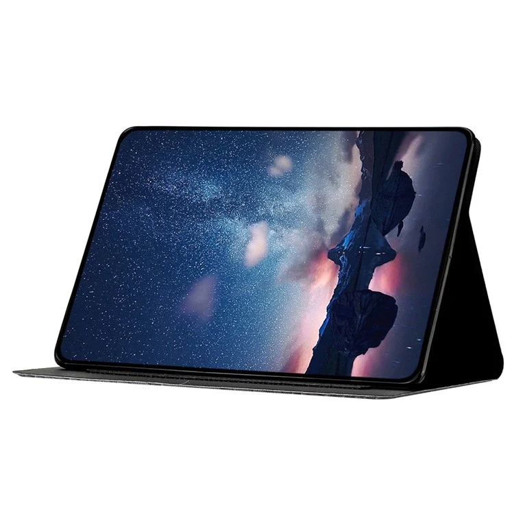 For Amazon Fire Max 11 Smart Tablet Case PU Leather Pattern Printing Stand Cover with Card Holder - Black Crocodile Pattern