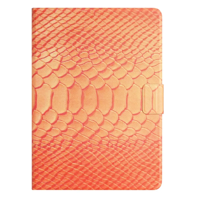 For Amazon Fire Max 11 Smart Tablet Case PU Leather Pattern Printing Stand Cover with Card Holder - Orange Crocodile Pattern