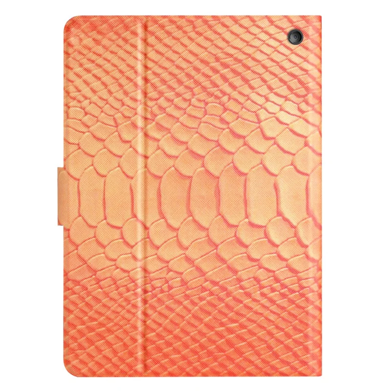 For Amazon Fire Max 11 Smart Tablet Case PU Leather Pattern Printing Stand Cover with Card Holder - Orange Crocodile Pattern