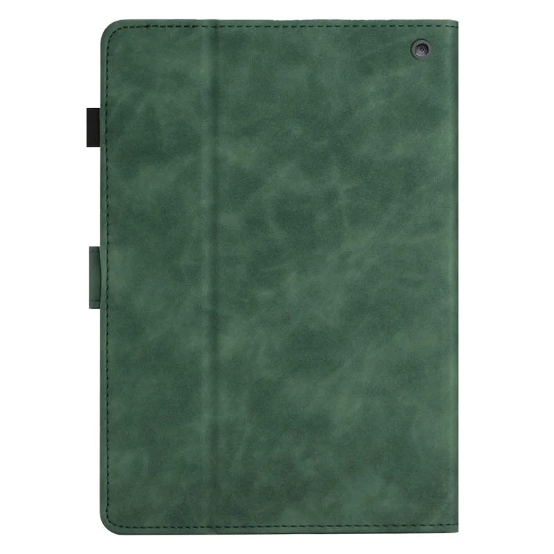 For Amazon Fire Max 11 PU Leather Tablet Case Imprinted Butterfly Auto Sleep / Wake Cover with Card Holder - Green