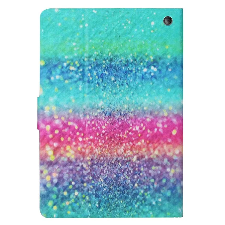 Para Amazon Fire Max 11 PU Leather Stand Cover Pattern Printing Auto Wake / Sleep Tablet Case with Card Holder - Colored Sand