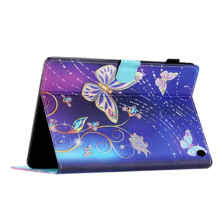 Para Amazon Fire Max 11 PU Leather Pattern Printing Case Stand Card Holder Tablet Cover with Auto Sleep / Wake - Borboleta