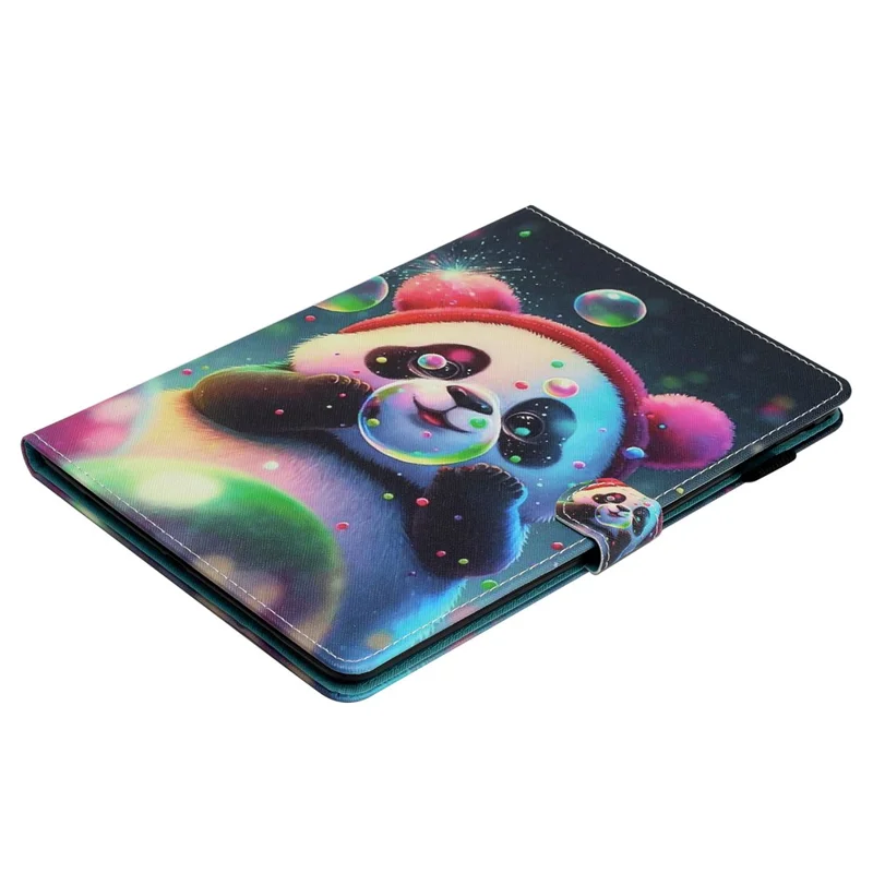 For Amazon Fire Max 11 PU Leather Pattern Printing Case Stand Card Holder Tablet Cover with Auto Sleep / Wake - Panda
