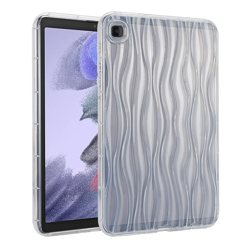 For Samsung Galaxy Tab A7 Lite 8.7-inch T225 T220  Transparent TPU Case Water Ripple Texture Anti-Slip Tablet Cover - Transparent