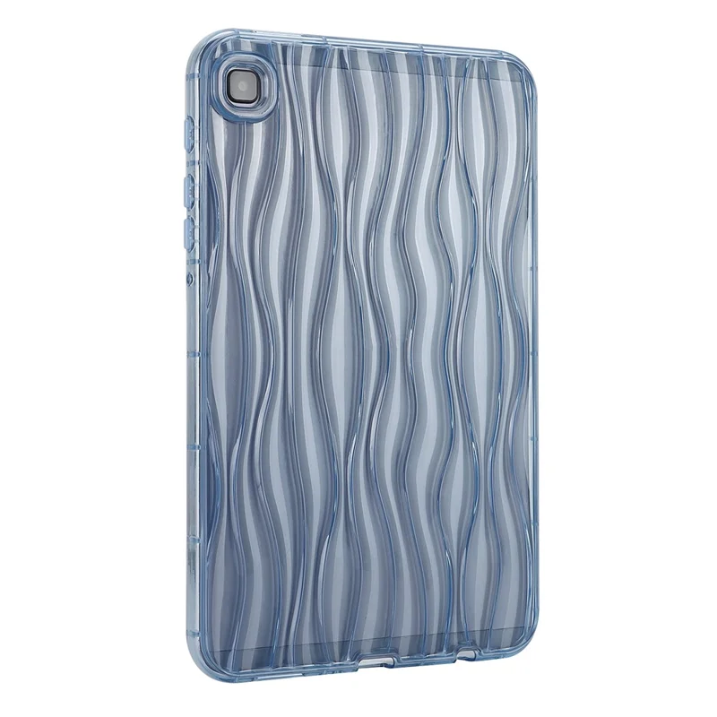 For Samsung Galaxy Tab A7 Lite 8.7-inch T225 T220  Transparent TPU Case Water Ripple Texture Anti-Slip Tablet Cover - Blue