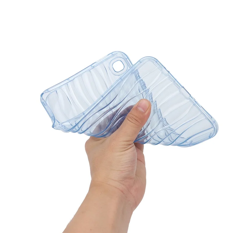 For Samsung Galaxy Tab A7 Lite 8.7-inch T225 T220  Transparent TPU Case Water Ripple Texture Anti-Slip Tablet Cover - Blue