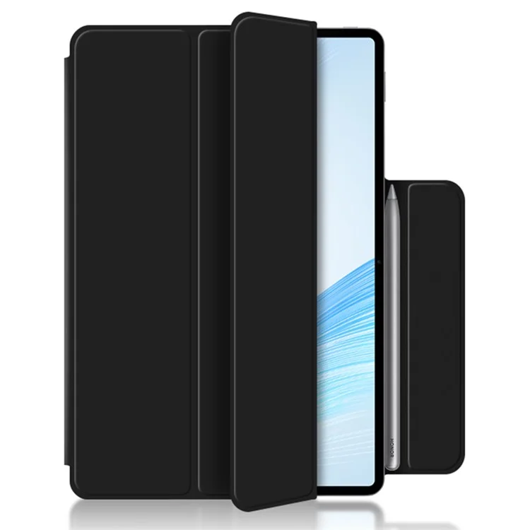 For Honor MagicPad 13 Capa Trifold Stand Magnética Folio de Couro PU Sono/Despertar Automático Caso de Tablet - Preto