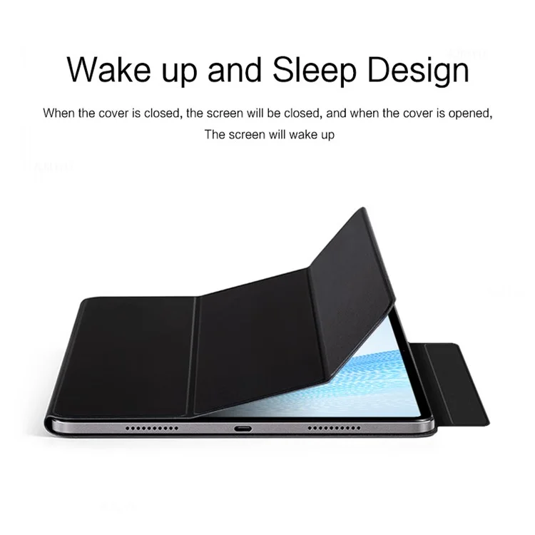 For Honor MagicPad 13 Capa Trifold Stand Magnética Folio de Couro PU Sono/Despertar Automático Caso de Tablet - Preto