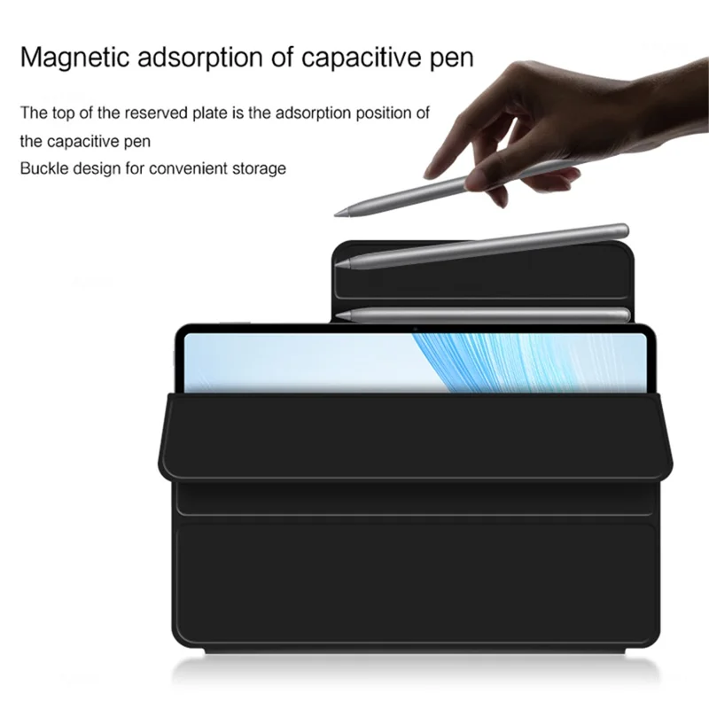 For Honor MagicPad 13 Trifold Stand Cover PU Leather Magnetic Folio Auto Sleep / Wake Tablet Case - Blue