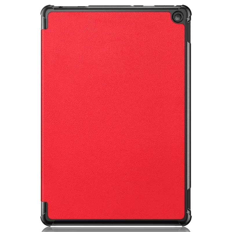 For Amazon Fire HD 10 (2023) Tri-Fold Stand Cover PU Leather Auto Wake / Sleep Smart Tablet Case - Red
