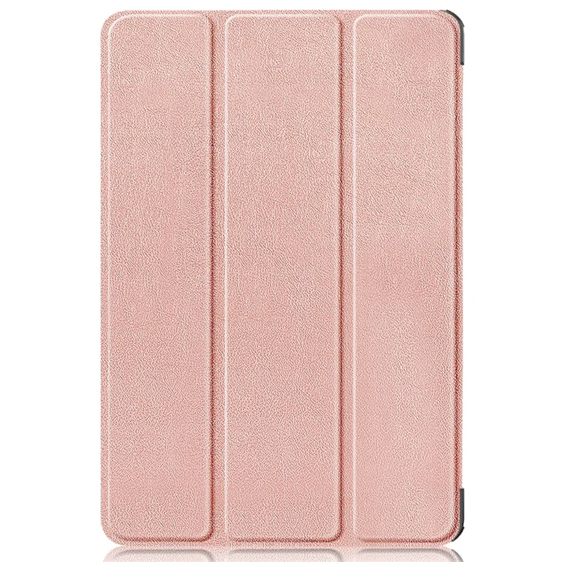 For Amazon Fire HD 10 (2023) Tri-Fold Stand Cover PU Leather Auto Wake / Sleep Smart Tablet Case - Rose Gold