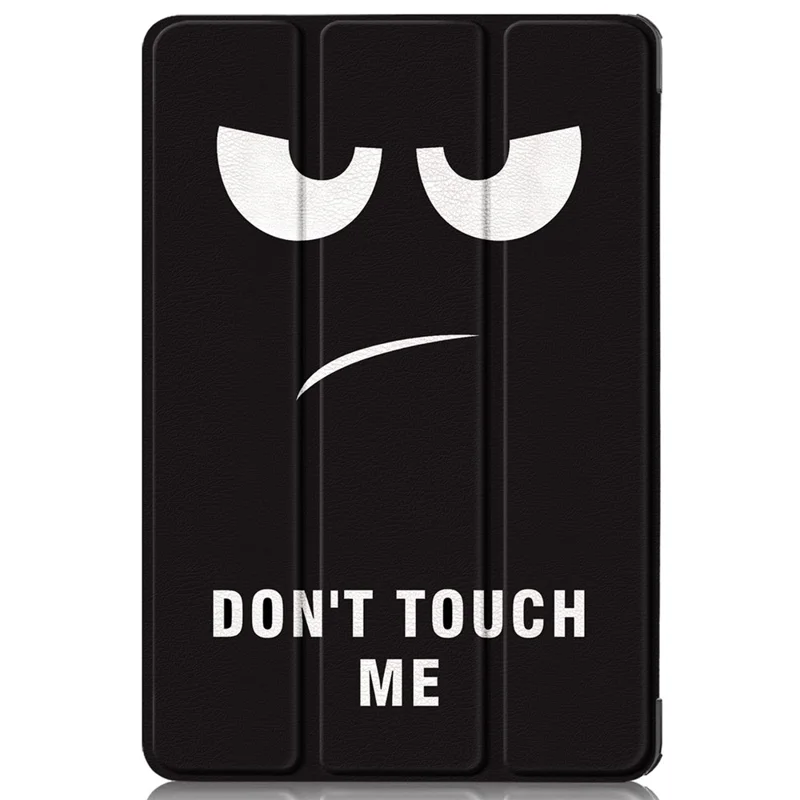 For Amazon Fire HD 10 (2023) PU Leather Tri-fold Stand Case Pattern Printing Auto Wake / Sleep Tablet Cover - Don't Touch Me