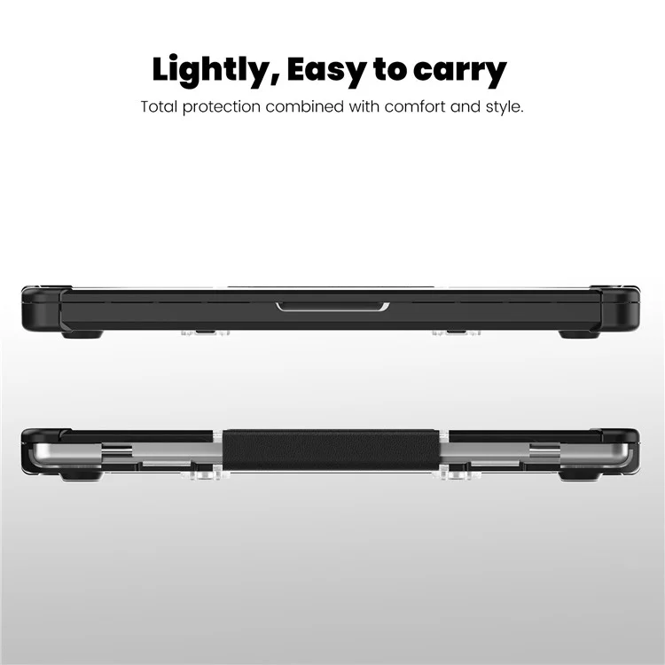 Для MacBook Pro 14 дюймов (2021) / (2023) (A2442 M1 Pro / M1 Max / A2779) Чехол для ноутбука с жесткой PC+TPU и подставкой - Черный