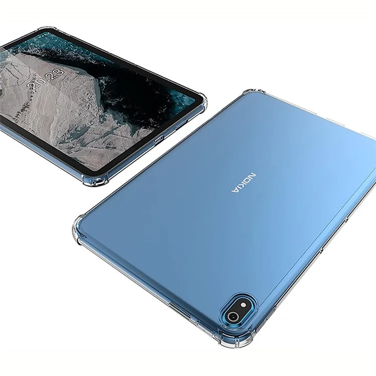 Transparente Tablet-Hülle für Nokia T10, verstärkte Ecken, stoßfeste TPU-Rückseite