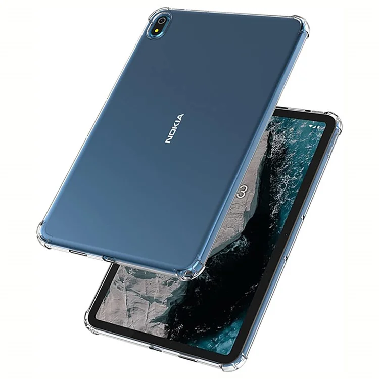 Transparente Tablet-Hülle für Nokia T10, verstärkte Ecken, stoßfeste TPU-Rückseite