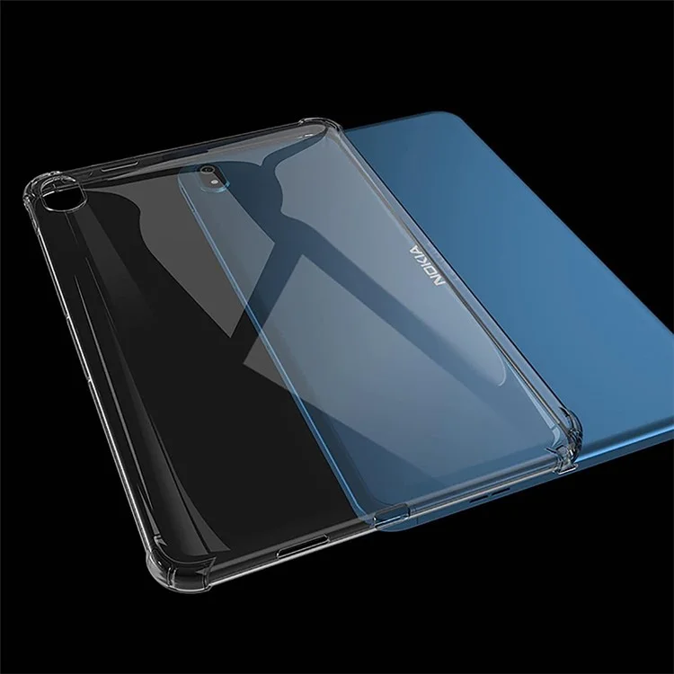 Transparente Tablet-Hülle für Nokia T10, verstärkte Ecken, stoßfeste TPU-Rückseite