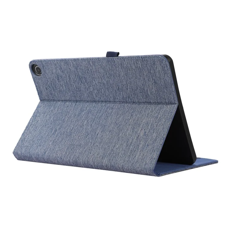 For Amazon Fire Max 11 Stand Tablet Case Cloth Texture PU Leather Smart Cover with Card Holder - Blue
