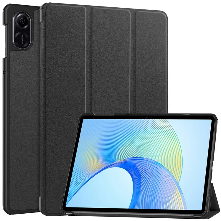 For Honor Pad X8 Pro Tri-Fold Stand Shell  Funda Protectora de Cuero PU con Cierre Automático de Reposo / Desbloqueo Tablet - Negro
