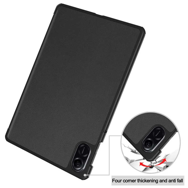 For Honor Pad X8 Pro Tri-Fold Stand Shell  Funda Protectora de Cuero PU con Cierre Automático de Reposo / Desbloqueo Tablet - Negro