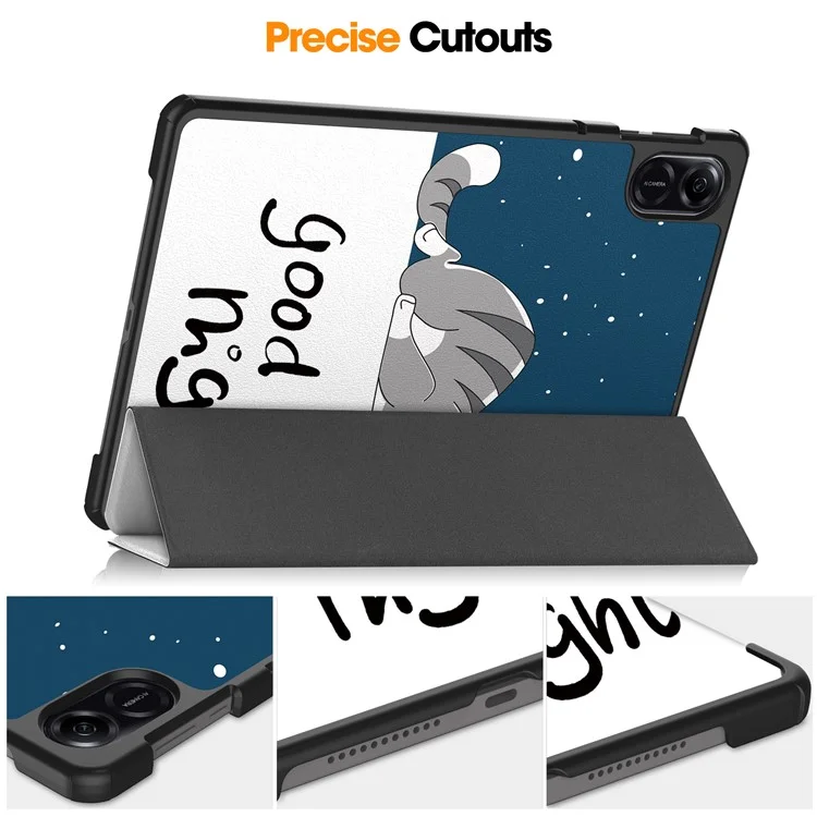 Чехол-подставка для планшета For Honor Pad X8 Pro Trifold Stand, печатный рисунок, искусственная кожа - кошка