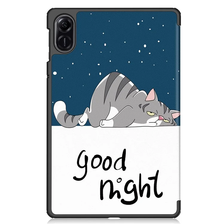 Чехол-подставка для планшета For Honor Pad X8 Pro Trifold Stand, печатный рисунок, искусственная кожа - кошка