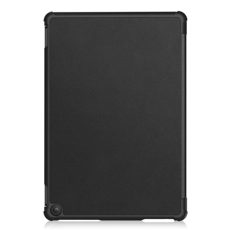 For Amazon Fire HD 10 (2023) Smart Tablet Case Tri-Fold Stand PU Leather Full Body Protective Cover - Black