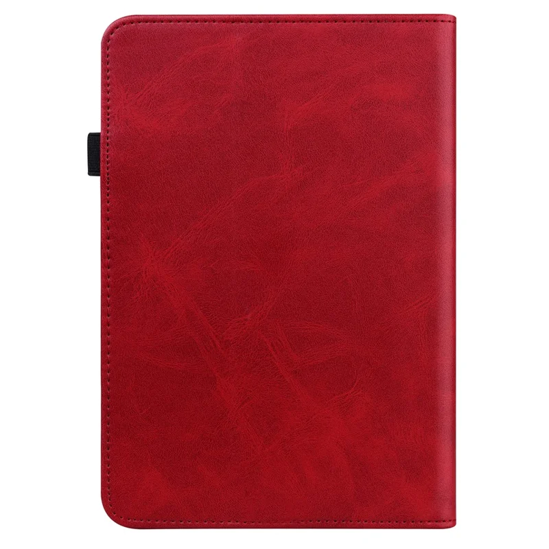 Pour Amazon Kindle Paperwhite 6 (2022) Ligne Gaufrée Housse de Protection en PU Antichoc avec Porte-cartes - Rouge