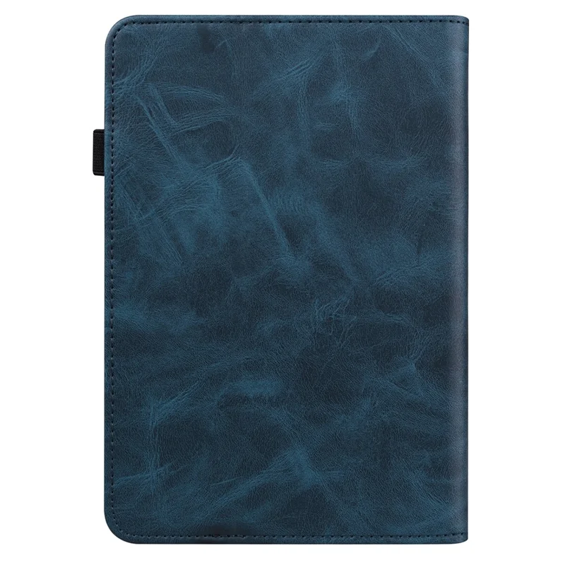 For Amazon Kindle 6 inch (2024) / (2022) Line Imprinted PU Case Shockproof Tablet Cover with Card Slots - Blue