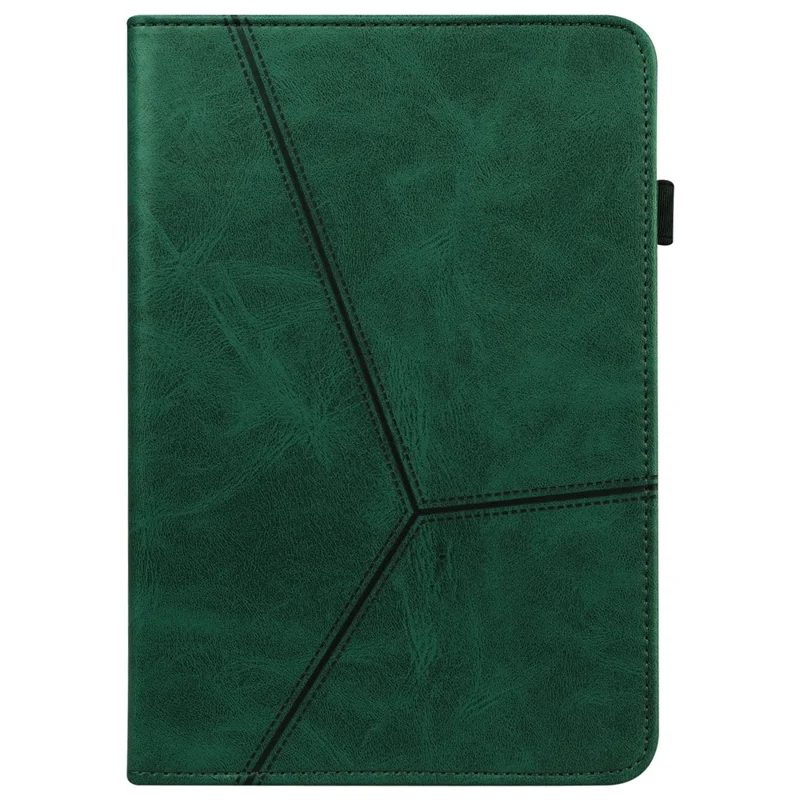 For Amazon Kindle 6 inch (2024) / (2022) Line Imprinted PU Case Shockproof Tablet Cover with Card Slots - Green