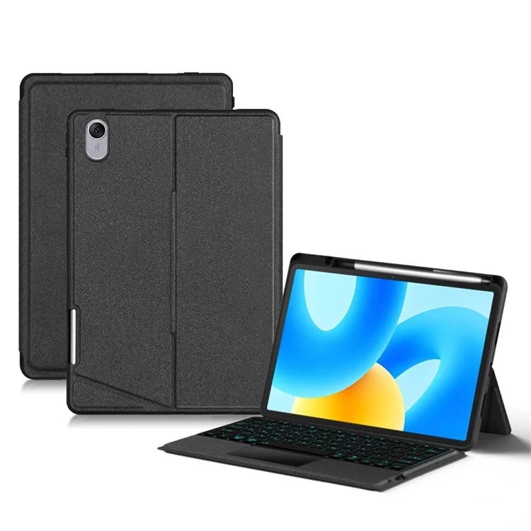 Para Huawei MatePad 11.5 Funda de Piel + Teclado Bluetooth con Retroiluminación y Trackpad - Negro