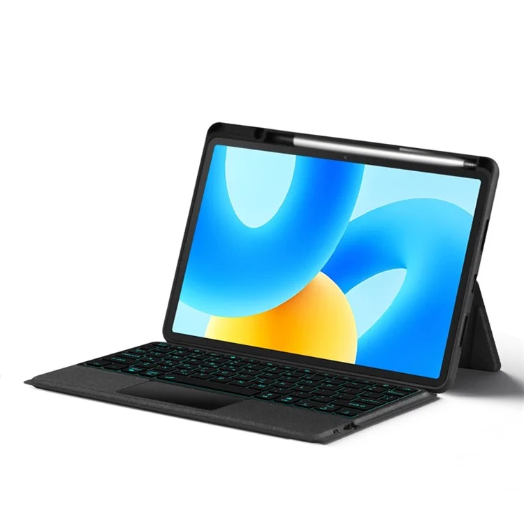 Para Huawei MatePad 11.5 Funda de Piel + Teclado Bluetooth con Retroiluminación y Trackpad - Negro
