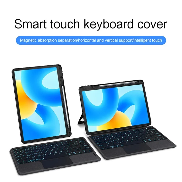Para Huawei MatePad 11.5 Funda de Piel + Teclado Bluetooth con Retroiluminación y Trackpad - Negro
