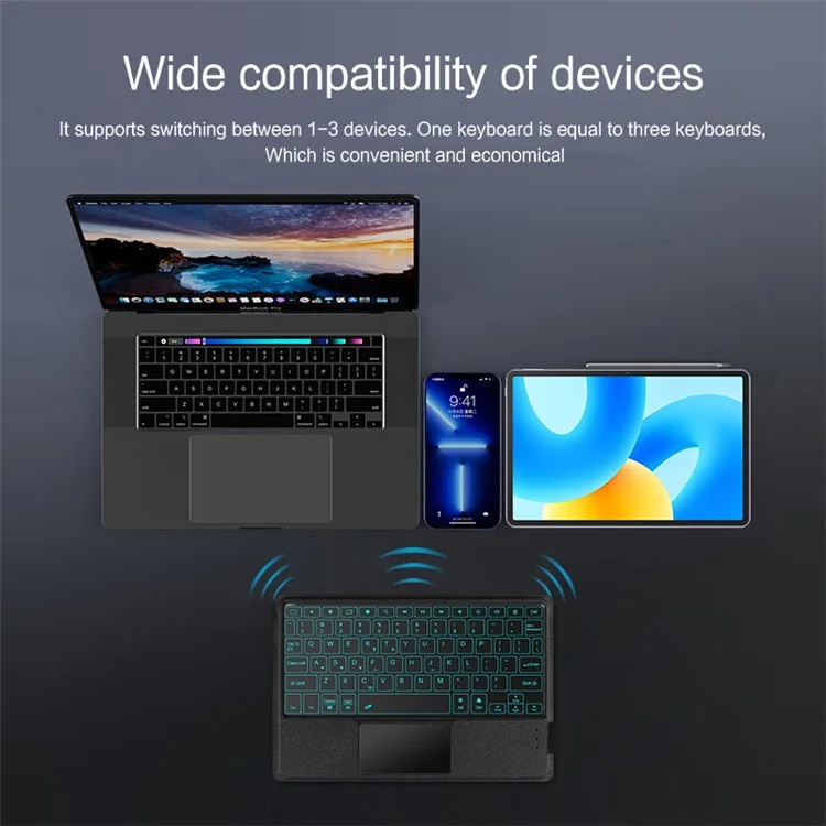 Para Huawei MatePad 11.5 Funda de Piel + Teclado Bluetooth con Retroiluminación y Trackpad - Negro