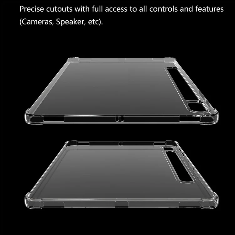For Samsung Galaxy Tab S9+ TPU Tablet Case Reinforced Corners Shockproof Transparent Tablet Cover