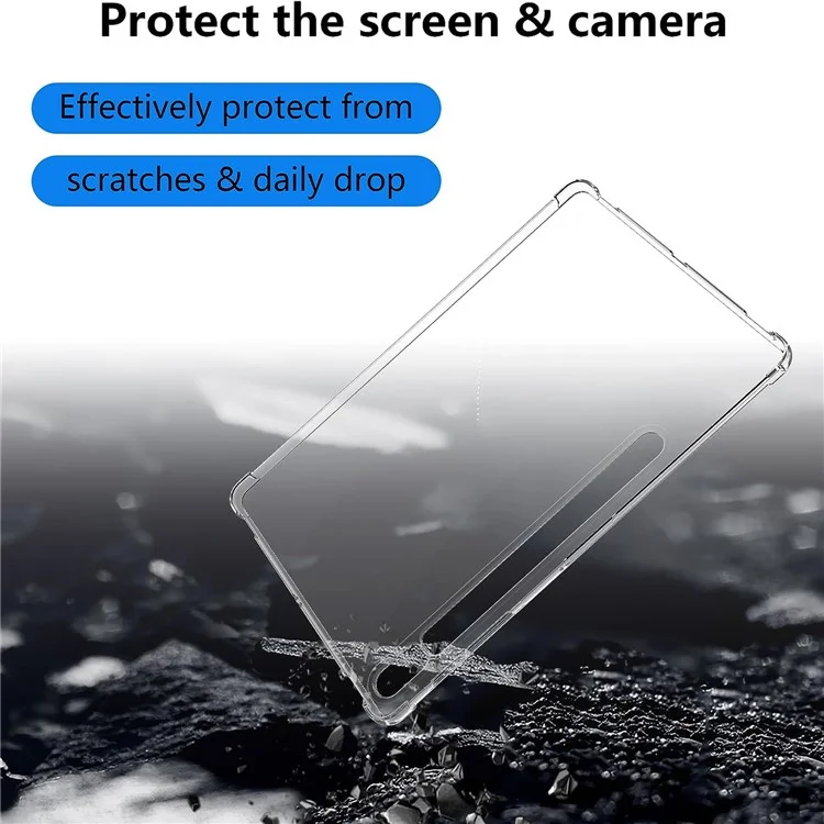For Samsung Galaxy Tab S9+ TPU Tablet Case Reinforced Corners Shockproof Transparent Tablet Cover