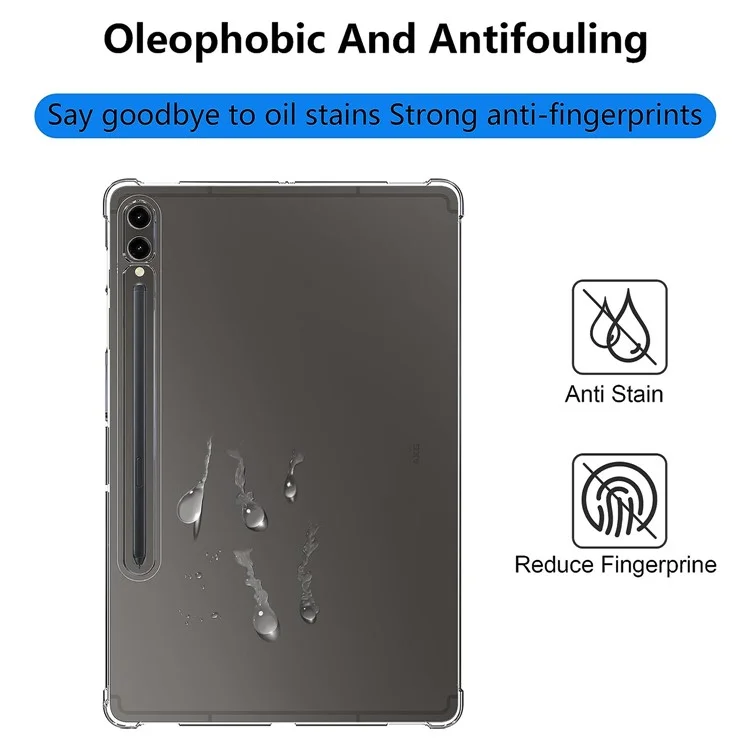 For Samsung Galaxy Tab S9+ TPU Tablet Case Reinforced Corners Shockproof Transparent Tablet Cover