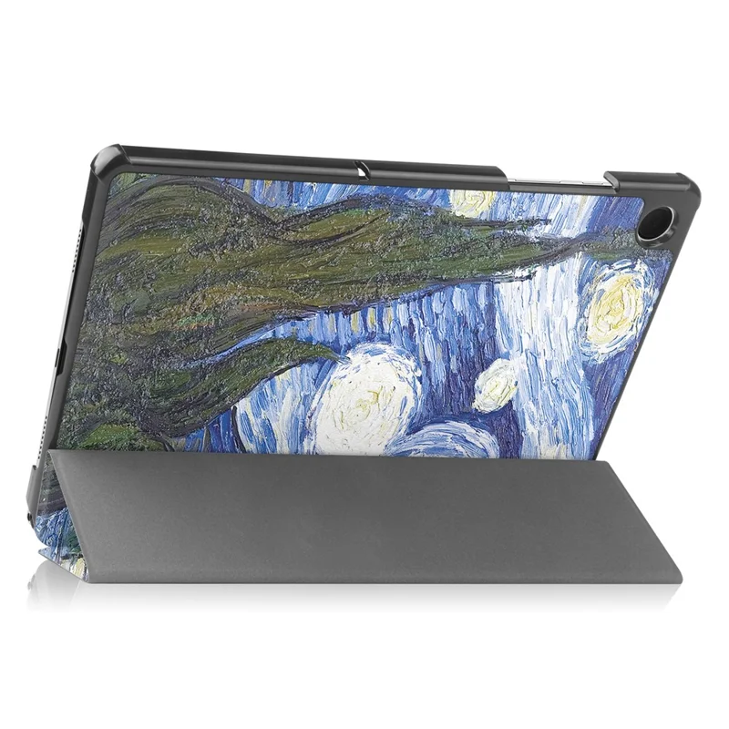 Para Samsung Galaxy Tab A9 Tri-fold Stand Tablet Leather Case Estampado Impresión Tablet Cover - Starry Sky