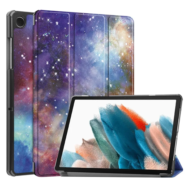 Per Samsung Galaxy Tab A9 Custodia in pelle con supporto a tre ante Tablet Stampa a motivi Custodia per tablet - Galaxy