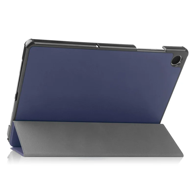 For Samsung Galaxy Tab A9 Tri-fold Stand PU Leather Tablet Case Full Protection Tablet Cover - Dark Blue