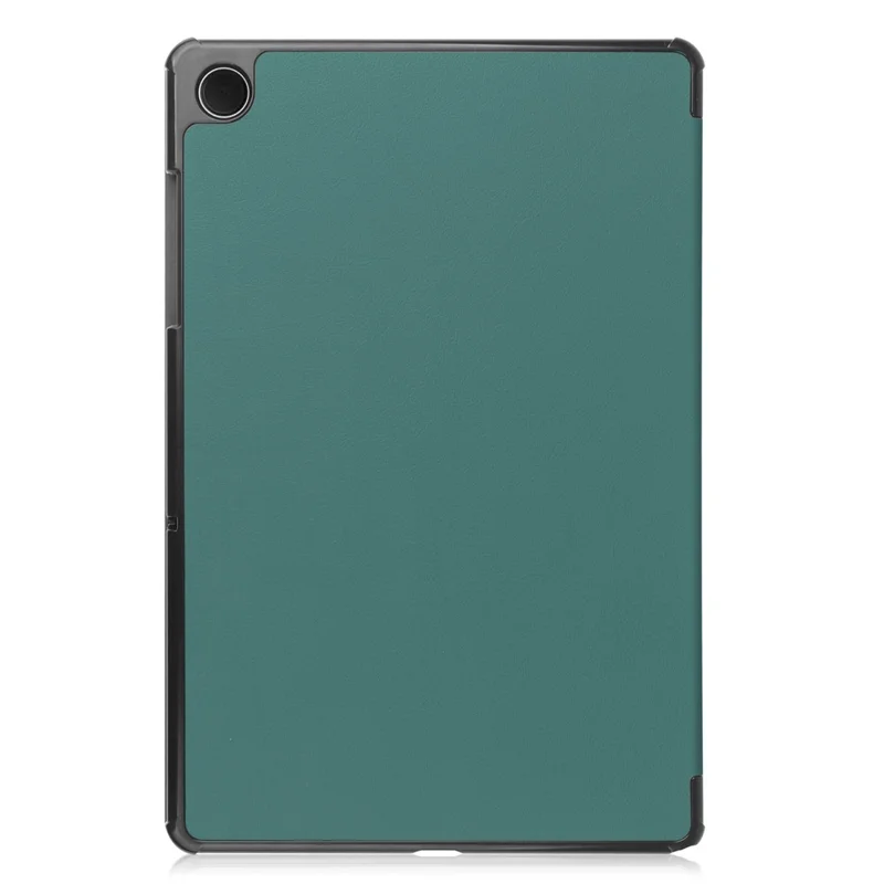 For Samsung Galaxy Tab A9 Tri-fold Stand PU Leather Tablet Case Full Protection Tablet Cover - Blackish Green