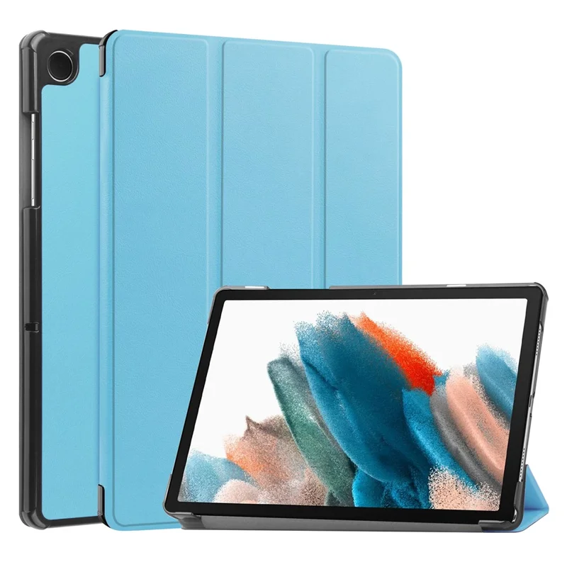 Para Samsung Galaxy Tab A9 Funda de Tablet Tri-fold Stand PU Cuero Protección Completa Funda de Tablet - Azul Cielo
