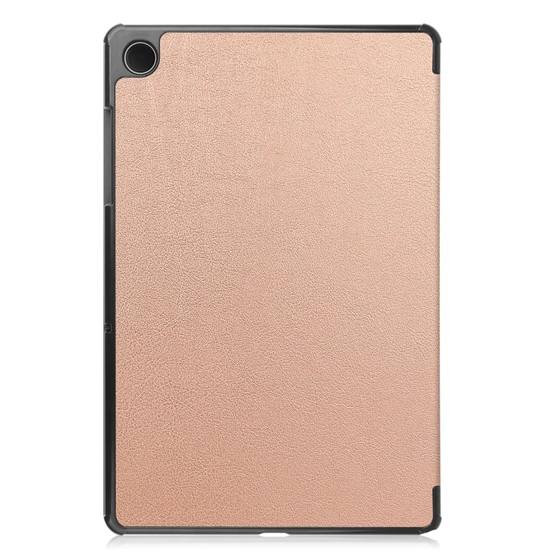 Para Samsung Galaxy Tab A9 Tri-fold Stand PU Leather Tablet Case Full Protection Tablet Cover - Rose Gold