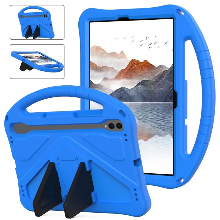 For Samsung Galaxy Tab S7 / S8 / S9 EVA Protective Cover Tablet Shell Grip Handle Kickstand Case - Blue
